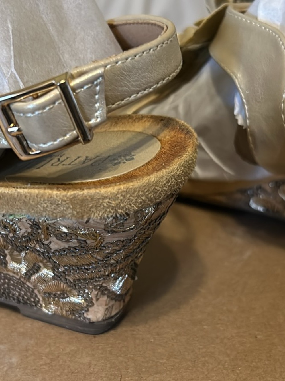Fun Gold Strappy Sandals - Picture 3 of 7